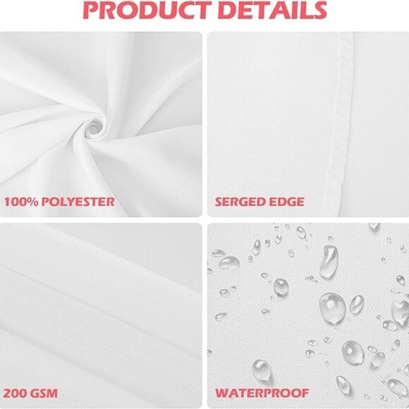 3 Polyester Round White Tablecloth for 20-48'' Tables /60 Inch / BRAND NEW - Picture 2 of 5